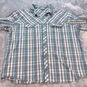 Columbia Sportswear Company Plaid Long Sleeve Button Up Shirt XXL Omni Wick